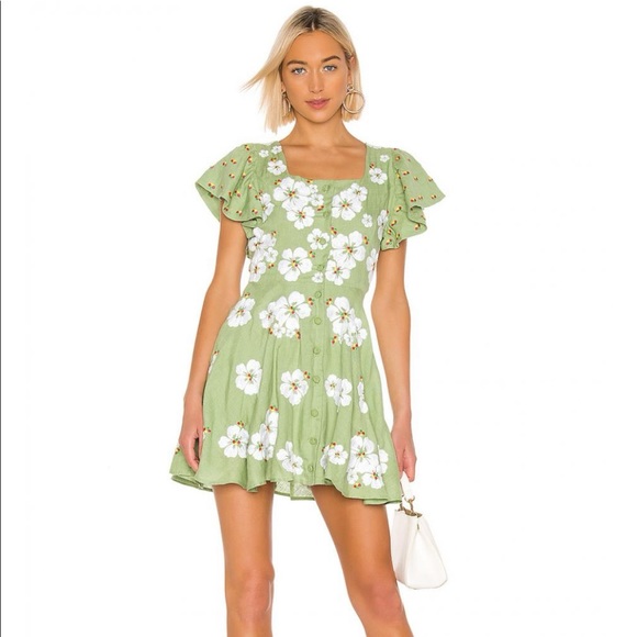 ALL THINGS MOCHI KAY DRESS GREEN FLORAL Size Small - Picture 2 of 14